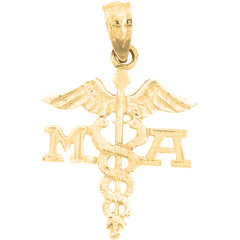 Yellow Gold-plated Silver Ma Medical Assistant Pendant