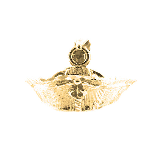 Yellow Gold-plated Silver Nurses Hat Pendant