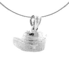 Sterling Silver Nurses Hat Pendant (Rhodium or Yellow Gold-plated)