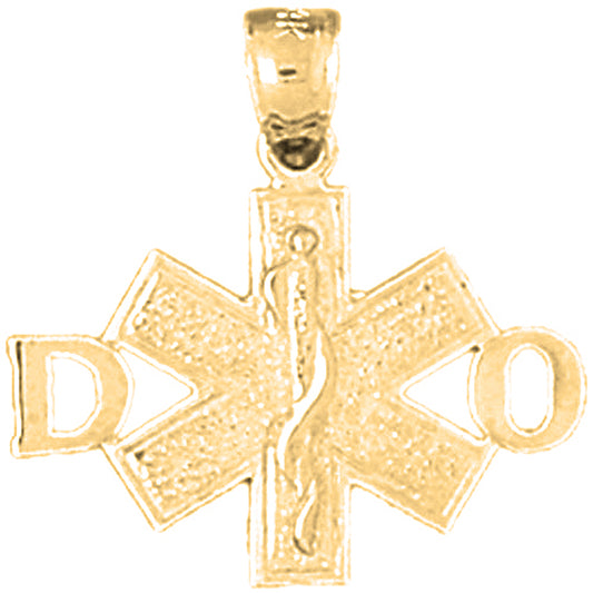 Yellow Gold-plated Silver Do Doctor Of Osteopathic Medicine Pendant