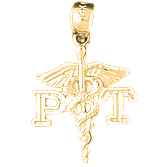 Yellow Gold-plated Silver Pt Physical Therapy Pendant