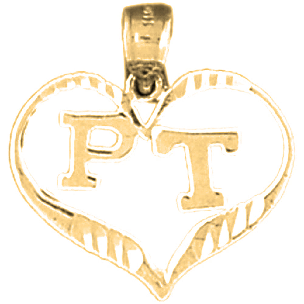 Yellow Gold-plated Silver Pt Physical Therapy Pendant