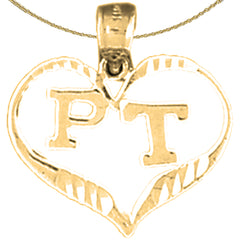 Sterling Silver Pt Physical Therapy Pendant (Rhodium or Yellow Gold-plated)
