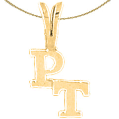 Sterling Silver PT Physical Therapy Pendant (Rhodium or Yellow Gold-plated)