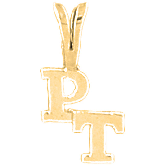 Yellow Gold-plated Silver PT Physical Therapy Pendant