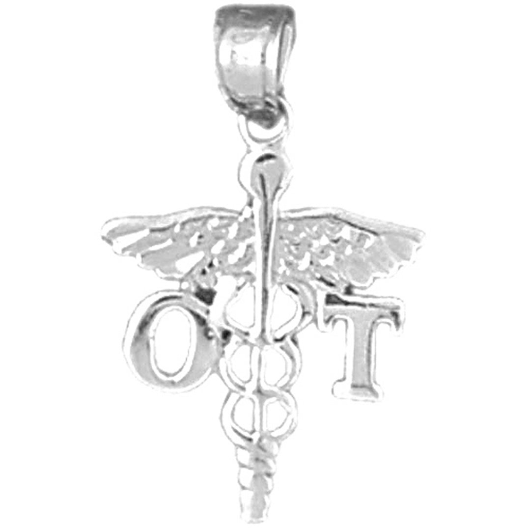 Sterling Silver Ot Occupational Therapist Pendant