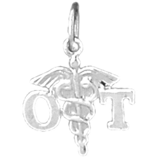 Sterling Silver Ot Occupational Therapist Pendant
