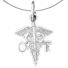 Sterling Silver OT Occupational Therapist Pendant (Rhodium or Yellow Gold-plated)