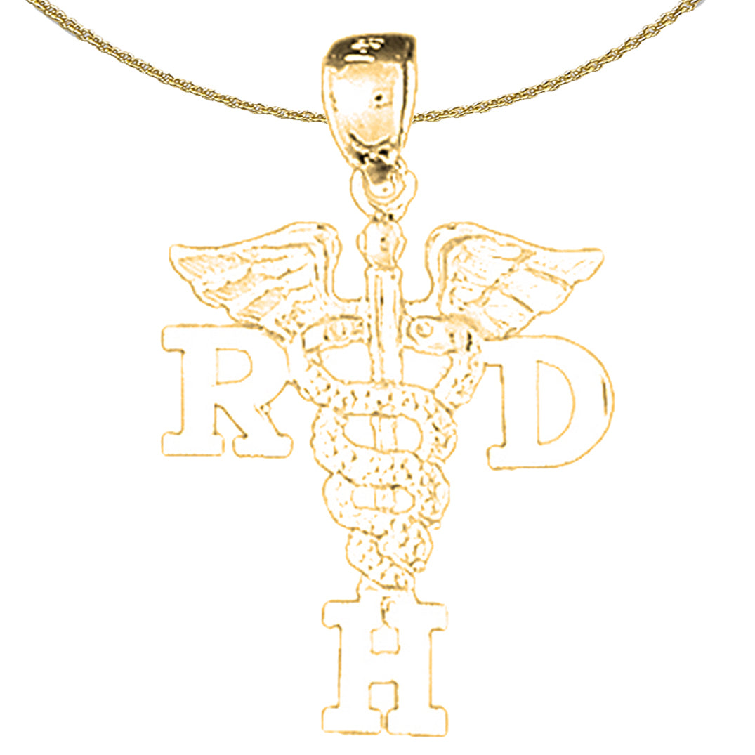 Sterling Silver Rdh Pendant (Rhodium or Yellow Gold-plated)