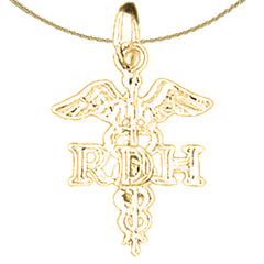 Sterling Silver Rh Pendant (Rhodium or Yellow Gold-plated)