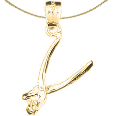 Sterling Silver 3D Tooth Extractor Pendant (Rhodium or Yellow Gold-plated)