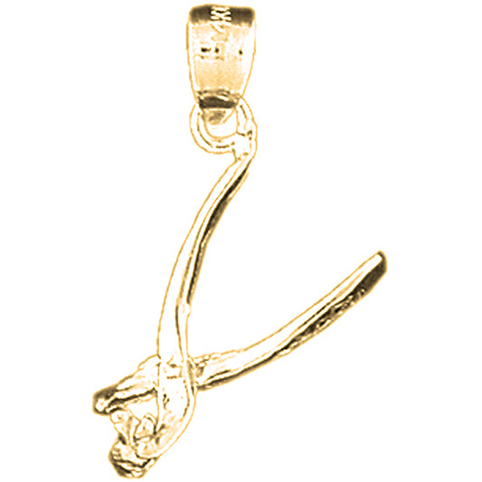 Yellow Gold-plated Silver 3D Tooth Extractor Pendant