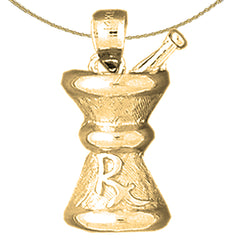Sterling Silver Rx Mixing Bowl Pendant (Rhodium or Yellow Gold-plated)