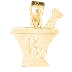 Colgante de tazón para mezclar Rx de plata de ley (bañado en rodio o oro amarillo)