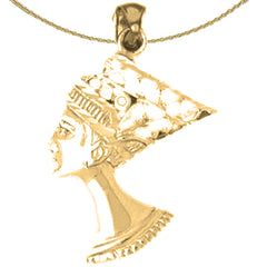 Colgante Nefertiti de plata de ley (bañado en rodio o oro amarillo)