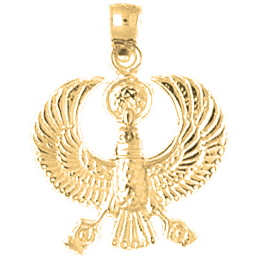 Yellow Gold-plated Silver Eqyptian Bird Pendant