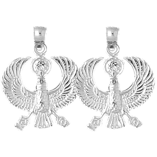 Sterling Silver 24mm Egyptian Bird Earrings