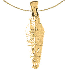 Sterling Silver Mummy Pendant (Rhodium or Yellow Gold-plated)