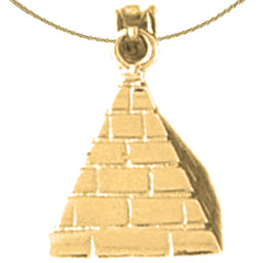 Colgante de pirámide de plata de ley (bañado en rodio o oro amarillo)