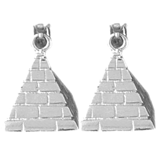 Sterling Silver 17mm Pyramid Earrings