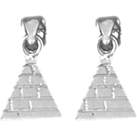 Sterling Silver 12mm Pyramid Earrings