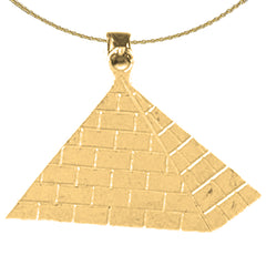Colgante de pirámide de plata de ley (bañado en rodio o oro amarillo)