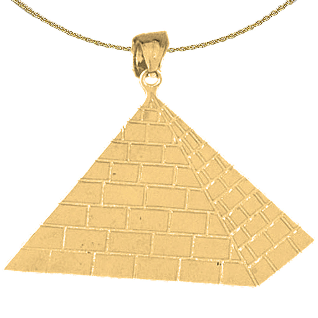 Sterling Silver Pyramid Pendant (Rhodium or Yellow Gold-plated)