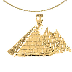 Pyramidenanhänger aus Sterlingsilber (rhodiniert oder gelbvergoldet)