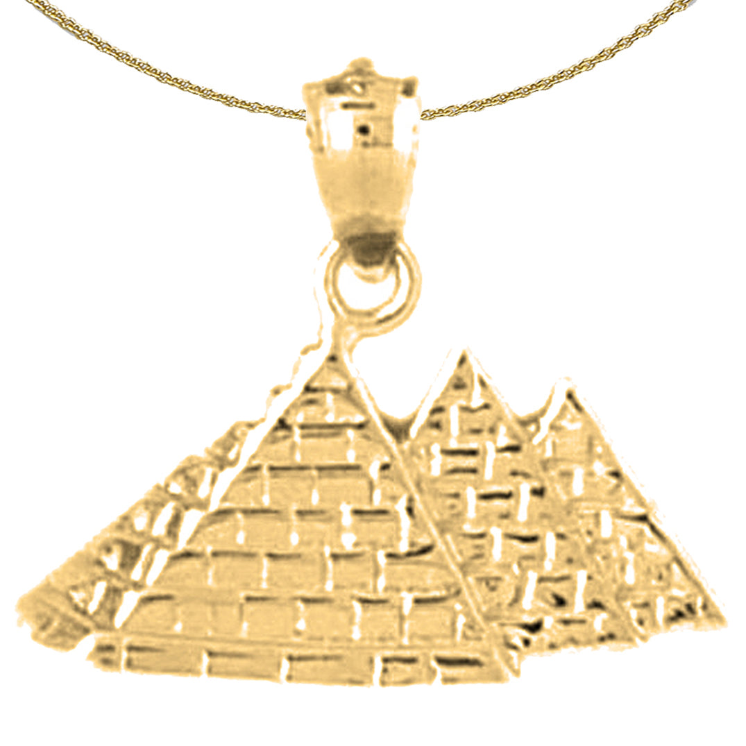 Sterling Silver Pyramid Pendant (Rhodium or Yellow Gold-plated)