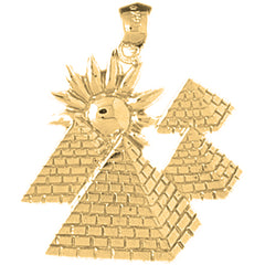 Yellow Gold-plated Silver Pyramid Pendant
