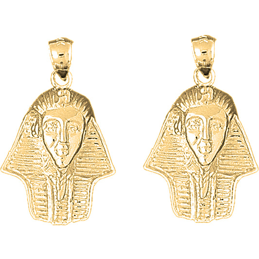 Yellow Gold-plated Silver 29mm King Tut Earrings