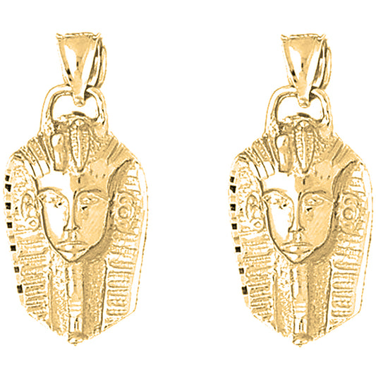 Yellow Gold-plated Silver 34mm King Tut Earrings