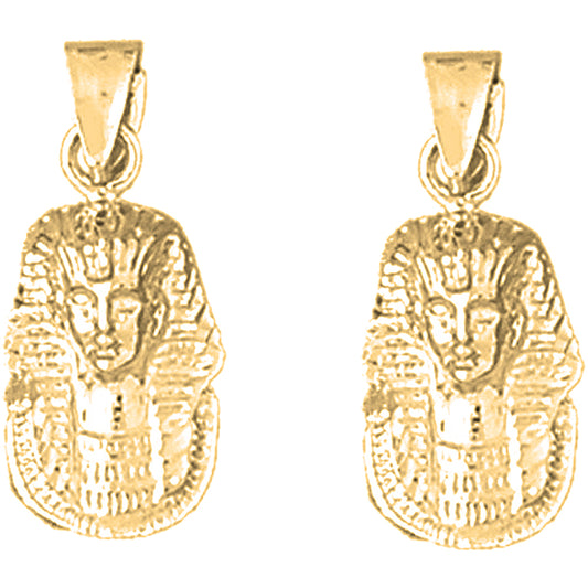 Yellow Gold-plated Silver 22mm King Tut Earrings