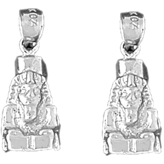 Sterling Silver 20mm King Tut Earrings