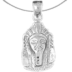 Sterling Silver King Tut Pendant (Rhodium or Yellow Gold-plated)