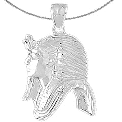 Sterling Silver King Tut Pendant (Rhodium or Yellow Gold-plated)