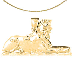 Sterling Silver Sphinx Pendant (Rhodium or Yellow Gold-plated)