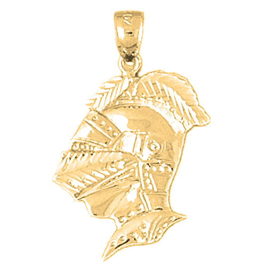 Yellow Gold-plated Silver Knight Pendant