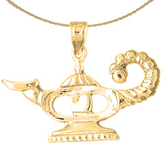 Sterling Silver Gene Lamp Pendant (Rhodium or Yellow Gold-plated)