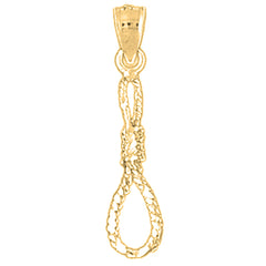 Yellow Gold-plated Silver 3D Noose Pendant