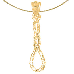 Sterling Silver 3D Noose Pendant (Rhodium or Yellow Gold-plated)