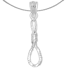 Sterling Silver 3D Noose Pendant (Rhodium or Yellow Gold-plated)