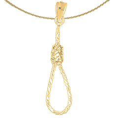 Sterling Silver 3D Noose Pendant (Rhodium or Yellow Gold-plated)