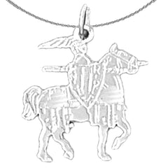 Colgante de soldado romano de plata de ley (bañado en rodio o oro amarillo)