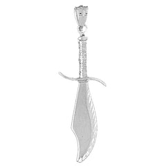 Sterling Silver 3D Sword Pendant