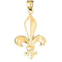 Yellow Gold-plated Silver Fleur De Lis Pendant