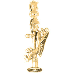 Yellow Gold-plated Silver Man On Light Post Pendant