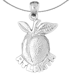 Sterling Silver Georgia Peach Pendant (Rhodium or Yellow Gold-plated)