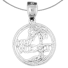 Sterling Silver Key West Pendant (Rhodium or Yellow Gold-plated)