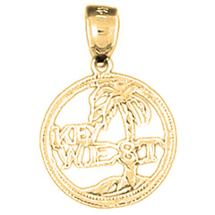 Yellow Gold-plated Silver Key West Pendant